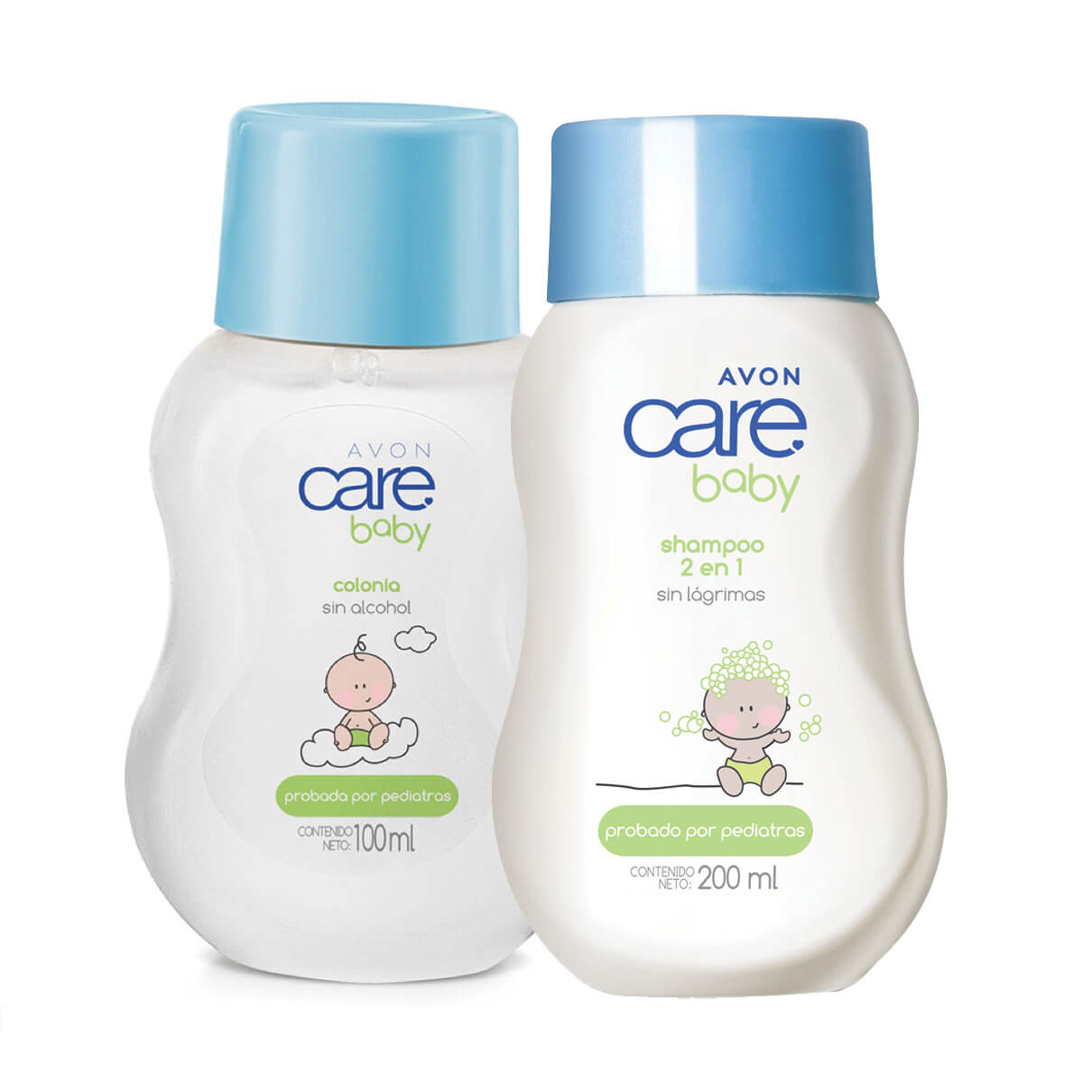 Set X2 Baby Colonia 100 ml + Jabón Líquido de la Cabeza a los Pies 200ml 1 Avon Care Baby verde