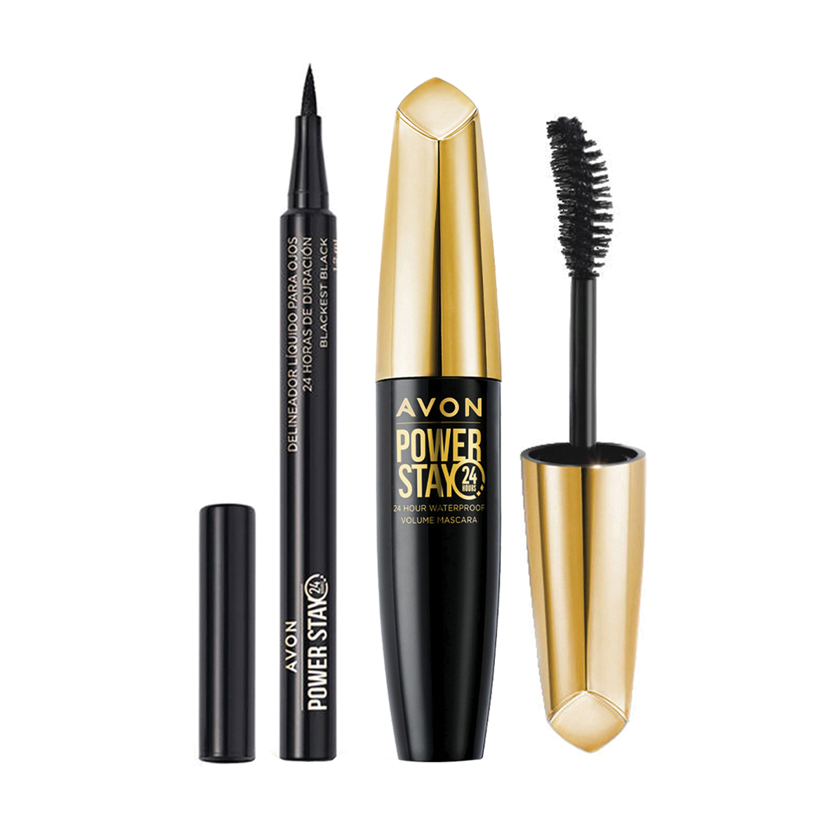 Set x2 Delineador Líquido para Ojos + Máscara Volumen para Pestañas | Power Stay