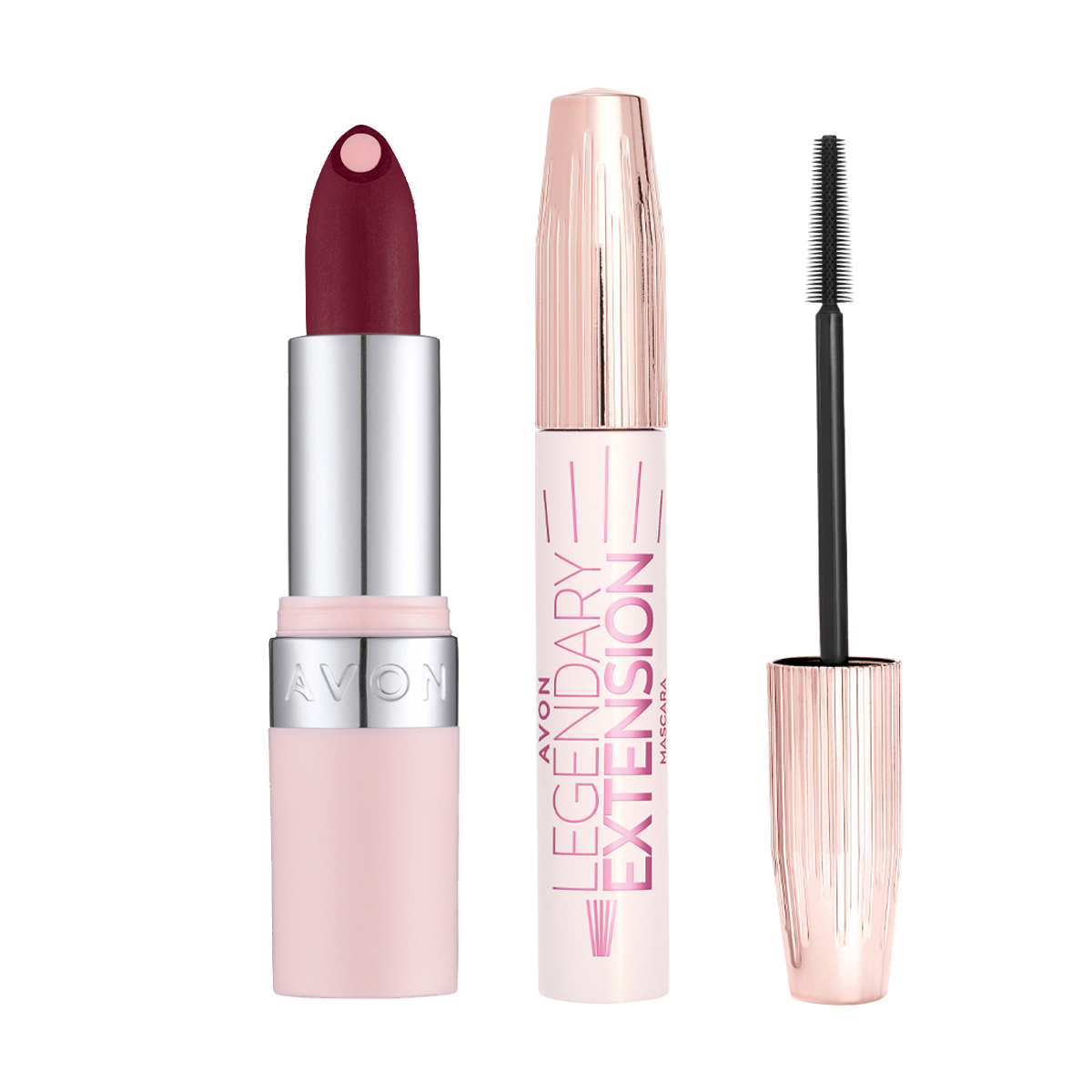 Set x2 Máscara para Pestañas Legendary Extension + Lápiz Labial Hydramatic Matte - Ruby | Avon