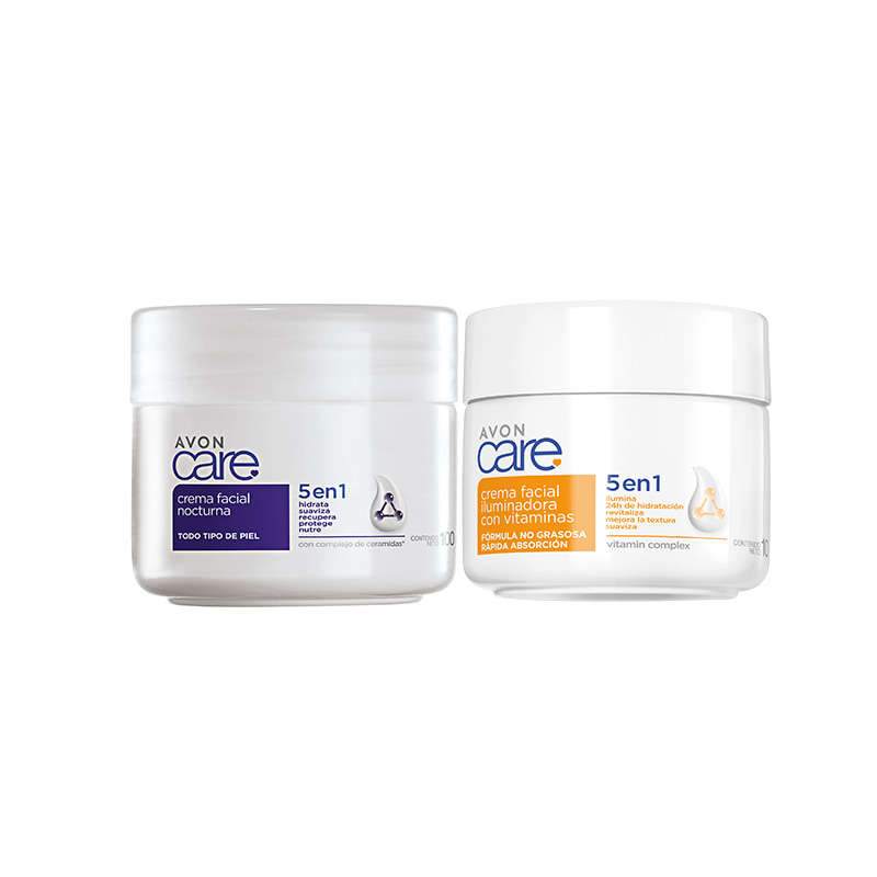 Set X2 Crema Facial Hidratante noche 5 en 1 100 g + Cremas Faciales 100 g | Avon Care
