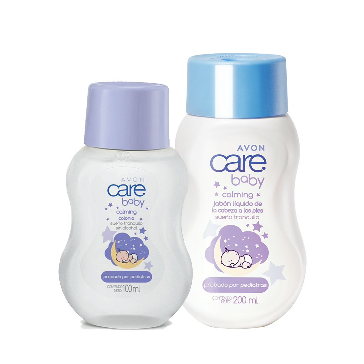 Set X2 Colonia Sin Alcohol Sueño Tranquilo 100 ml + Baby Jabón Líquido de la Cabeza a los Pies Sueño Tranquilo 200 ml | Avon Care baby Calming