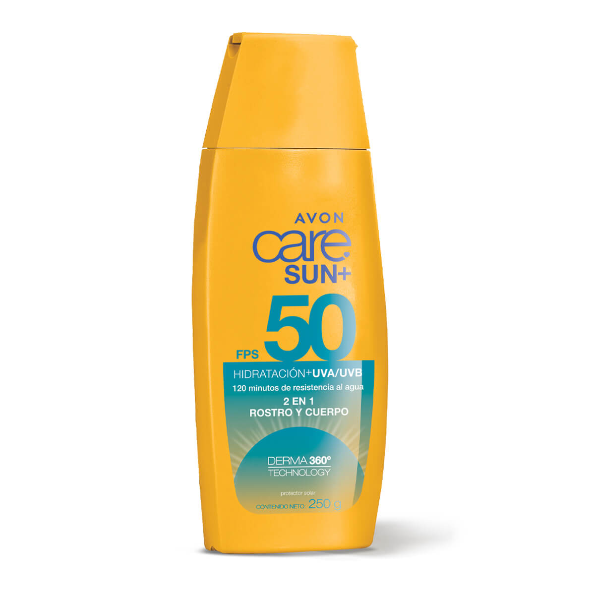 Protector Solar 2 en 1 Rostro y Cuerpo FPS 50 Avon Care Sun+ 250 g