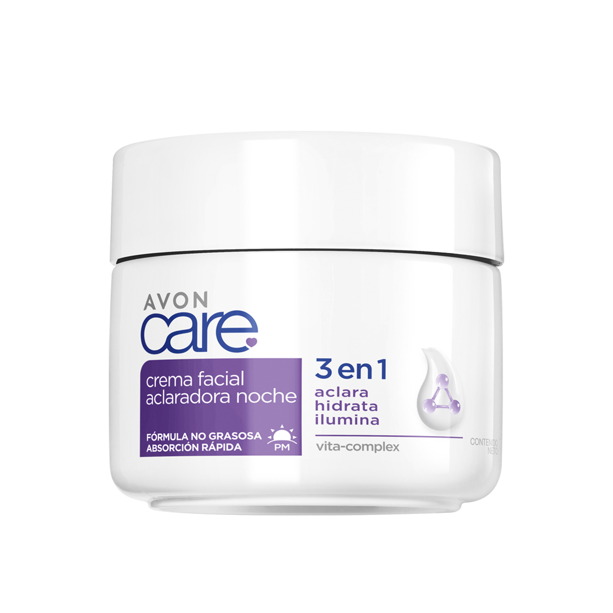Crema Aclaradora Noche 3 en 1 Avon Care 100 g