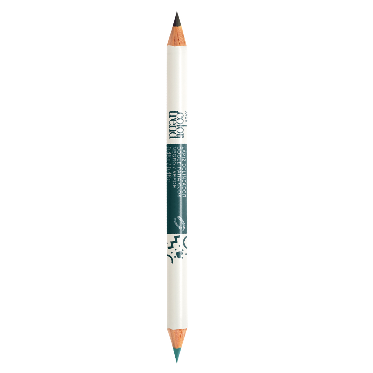 Lápiz Delineador Dual para Ojos Color Trend Negro - Turquesa