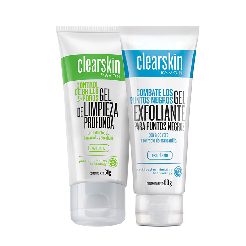 Set x2 Gel de Limpieza Profunda ClearSkin + Gel Exfoliante para Puntos Negros ClearSkin