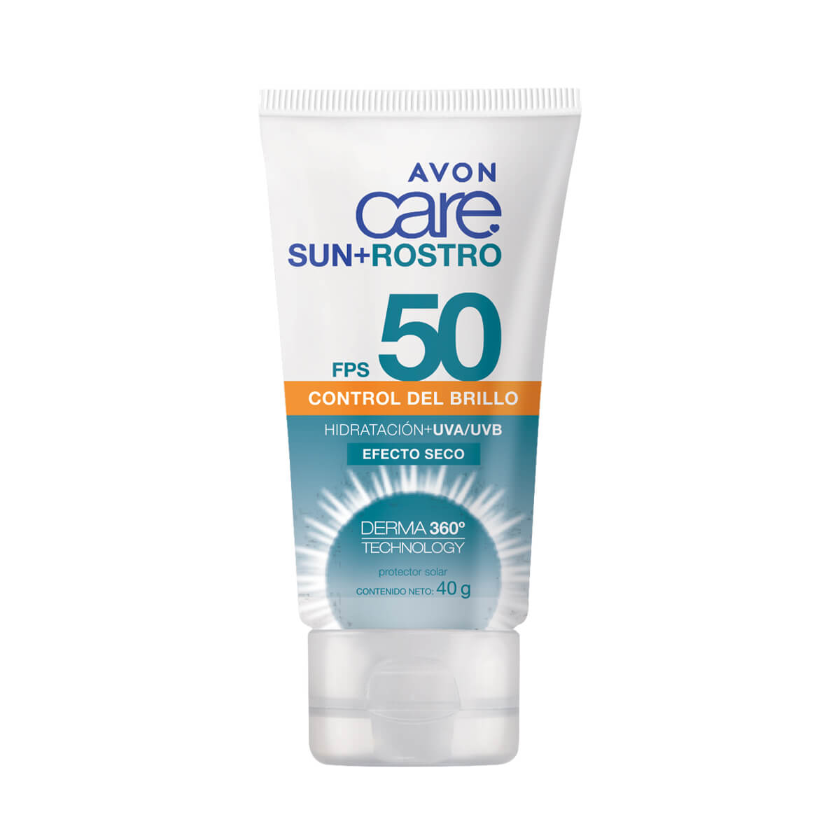 Protector Solar Triple Protección FPS 50 Loción Facial Mate Avon Care 40 g