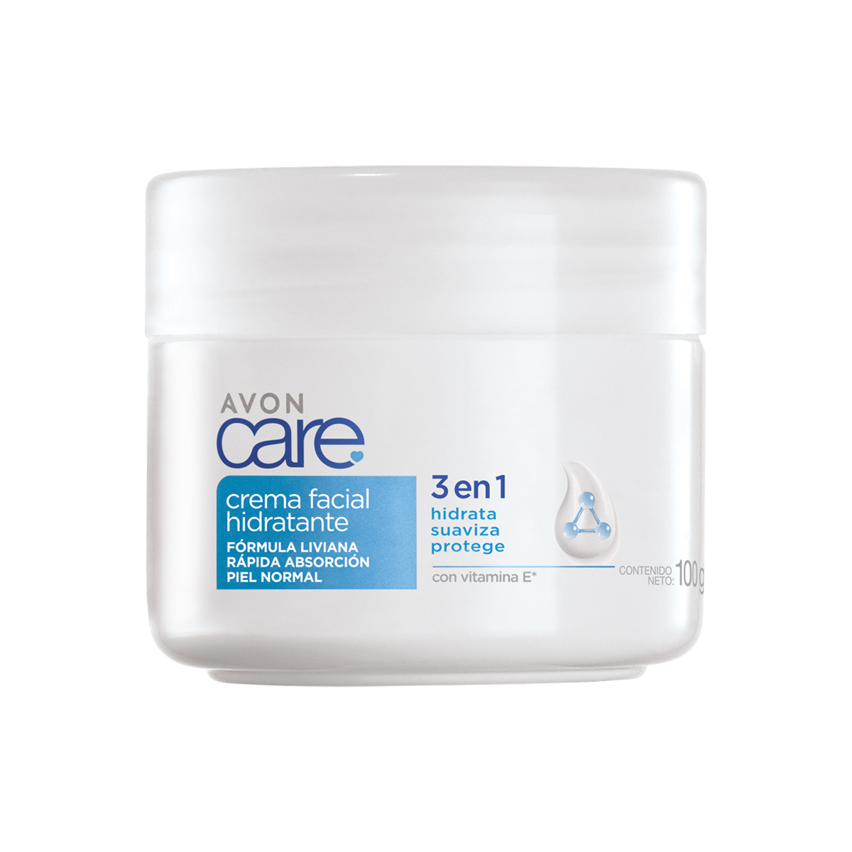 Crema facial hidratante piel normal Avon Care 3 en 1 100 g