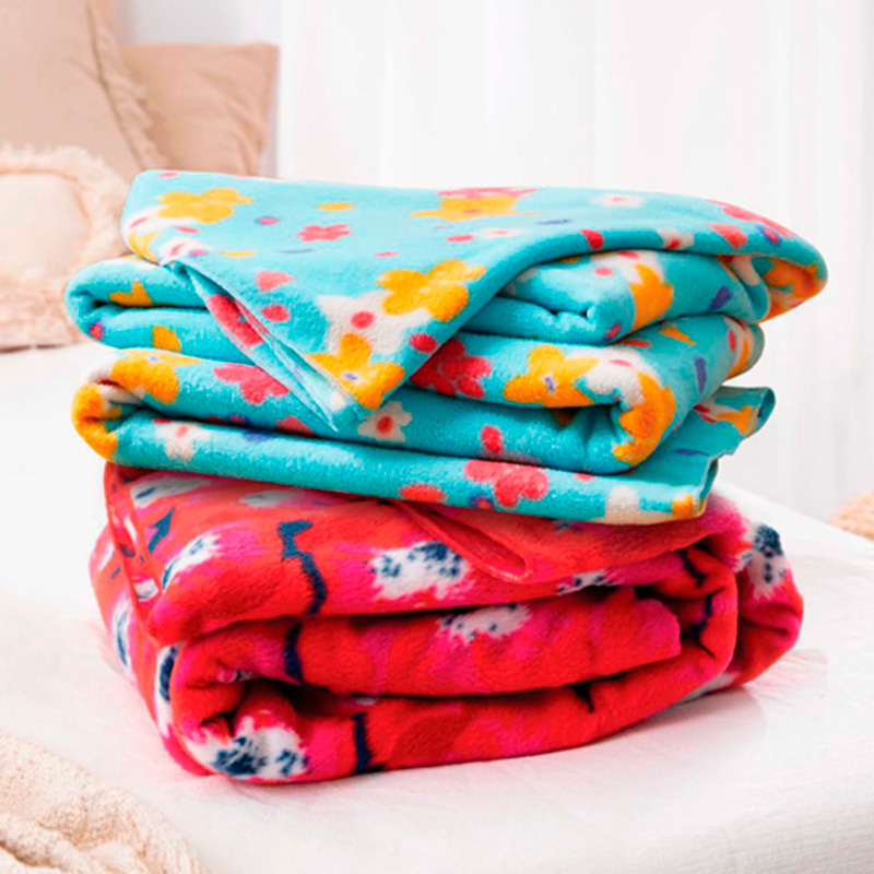 Manta Polar 2 Plazas Aurora Roja