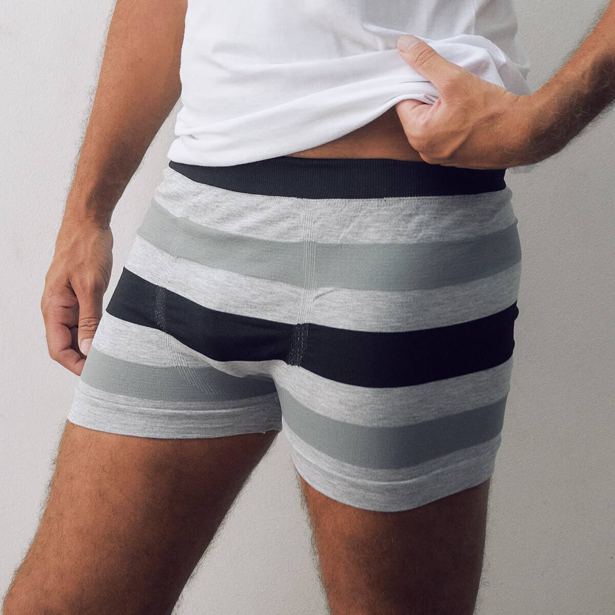 Boxer Rayas Blanco, Negro, Gris Talle G