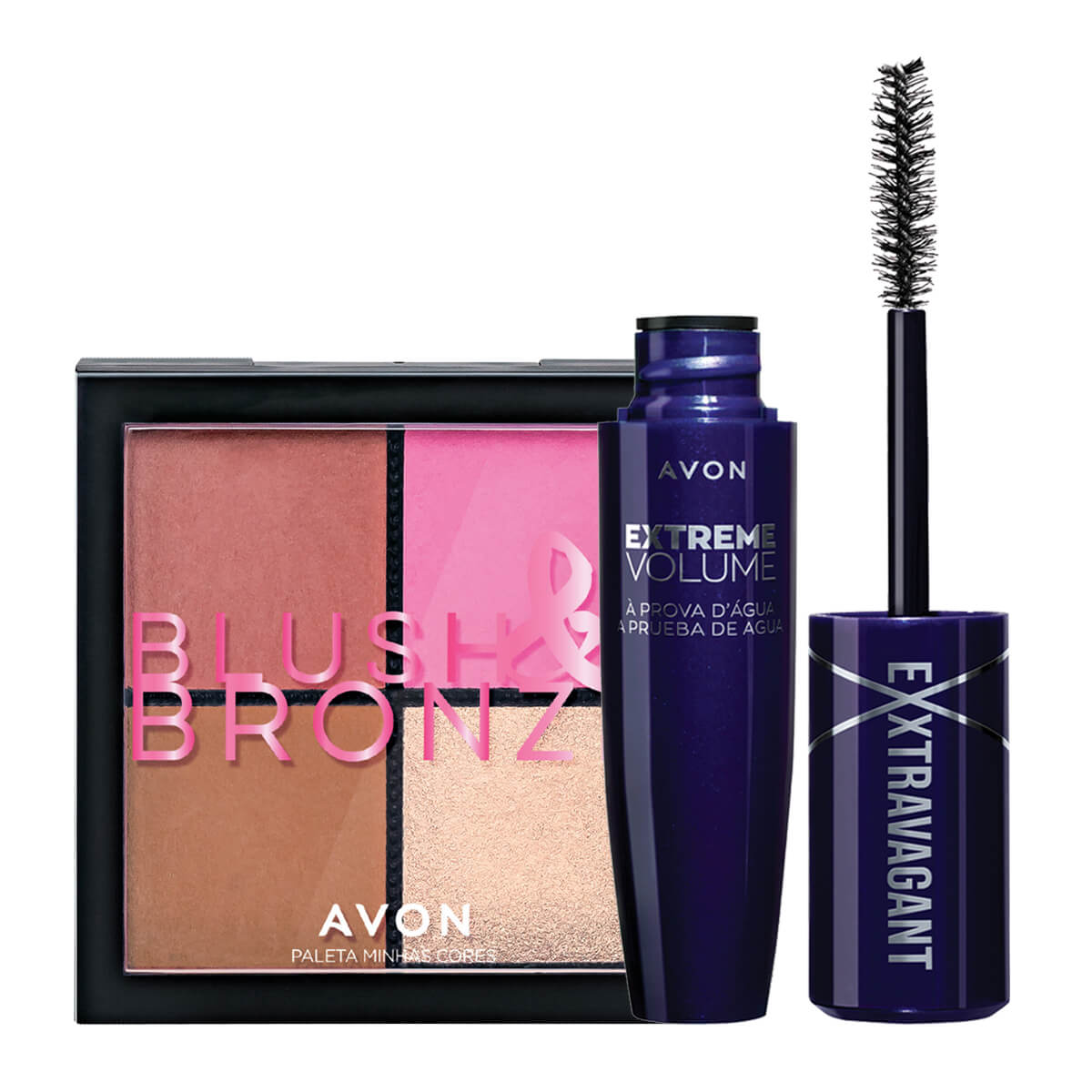 Set x2 Máscara Alargadora Exxtravagant Extreme + Paleta Rostro Blush & Bronze | Avon