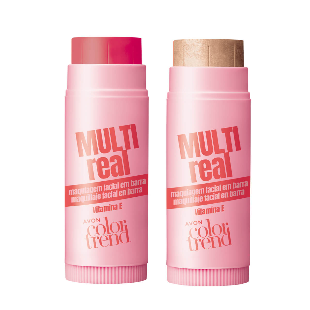 Set x2 Maquillaje Facial en Barra | Color Trend Multi Real Light It Up + Maquillaje Facial en Barra | Color Trend Multi Real Pop Of Pink