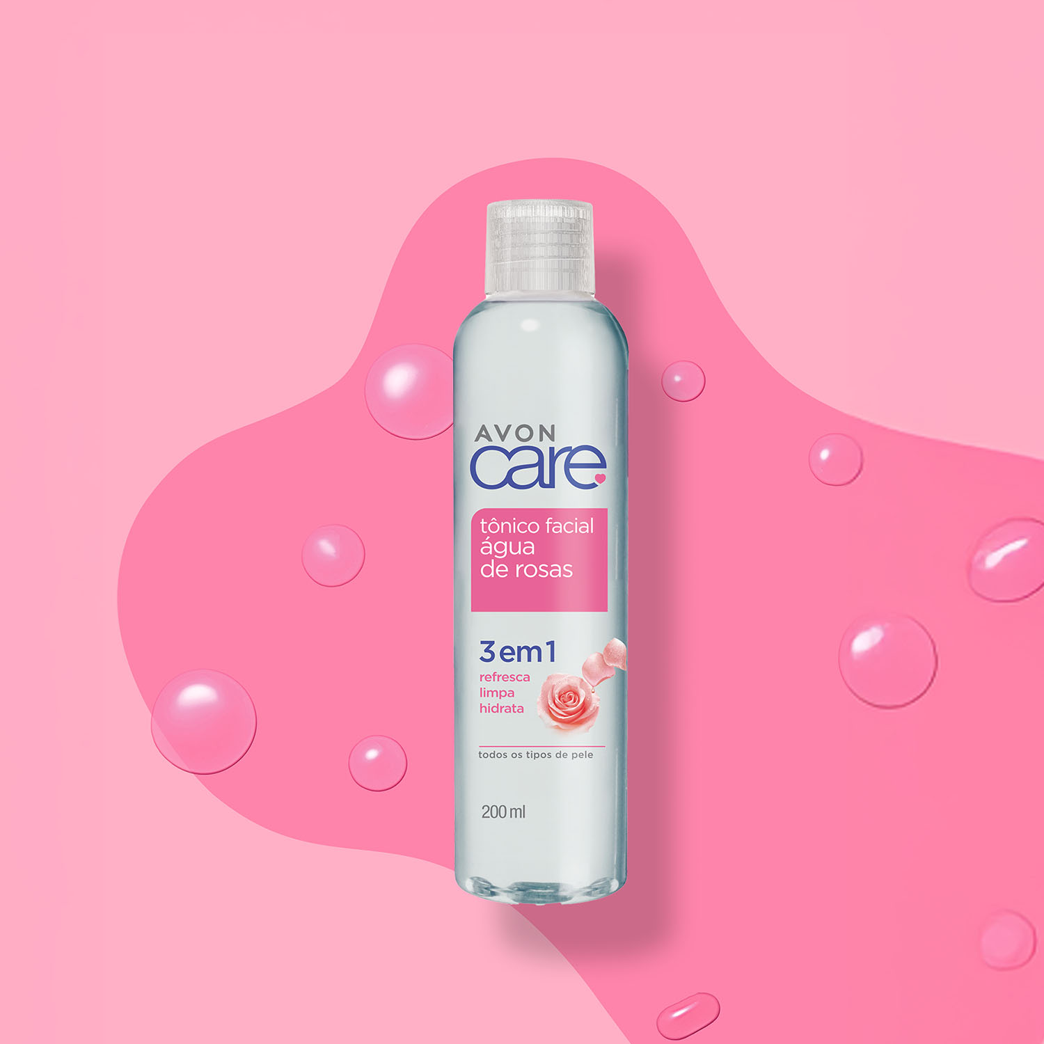 Avon Care Tônico Facial Água de Rosas 3 em 1