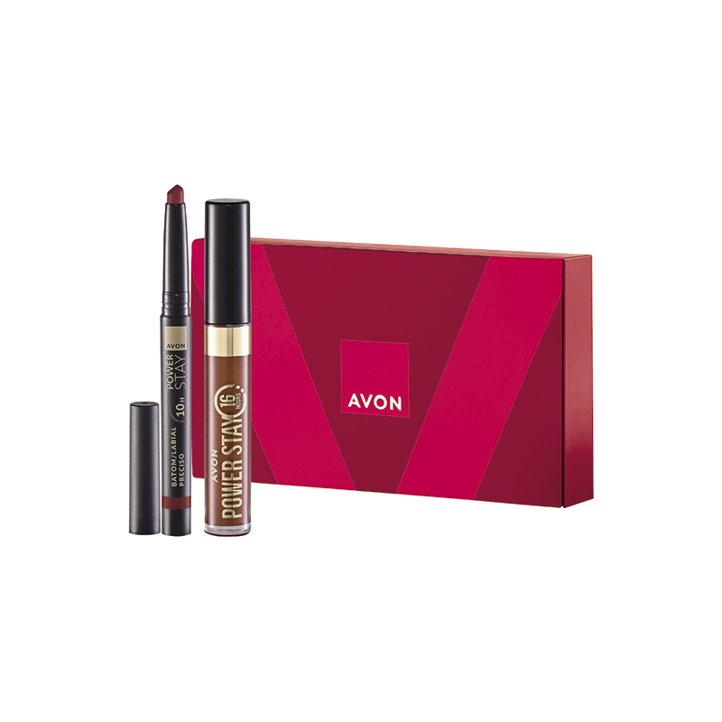Presente Avon Batom Power Stay Duo Precisão - Nude