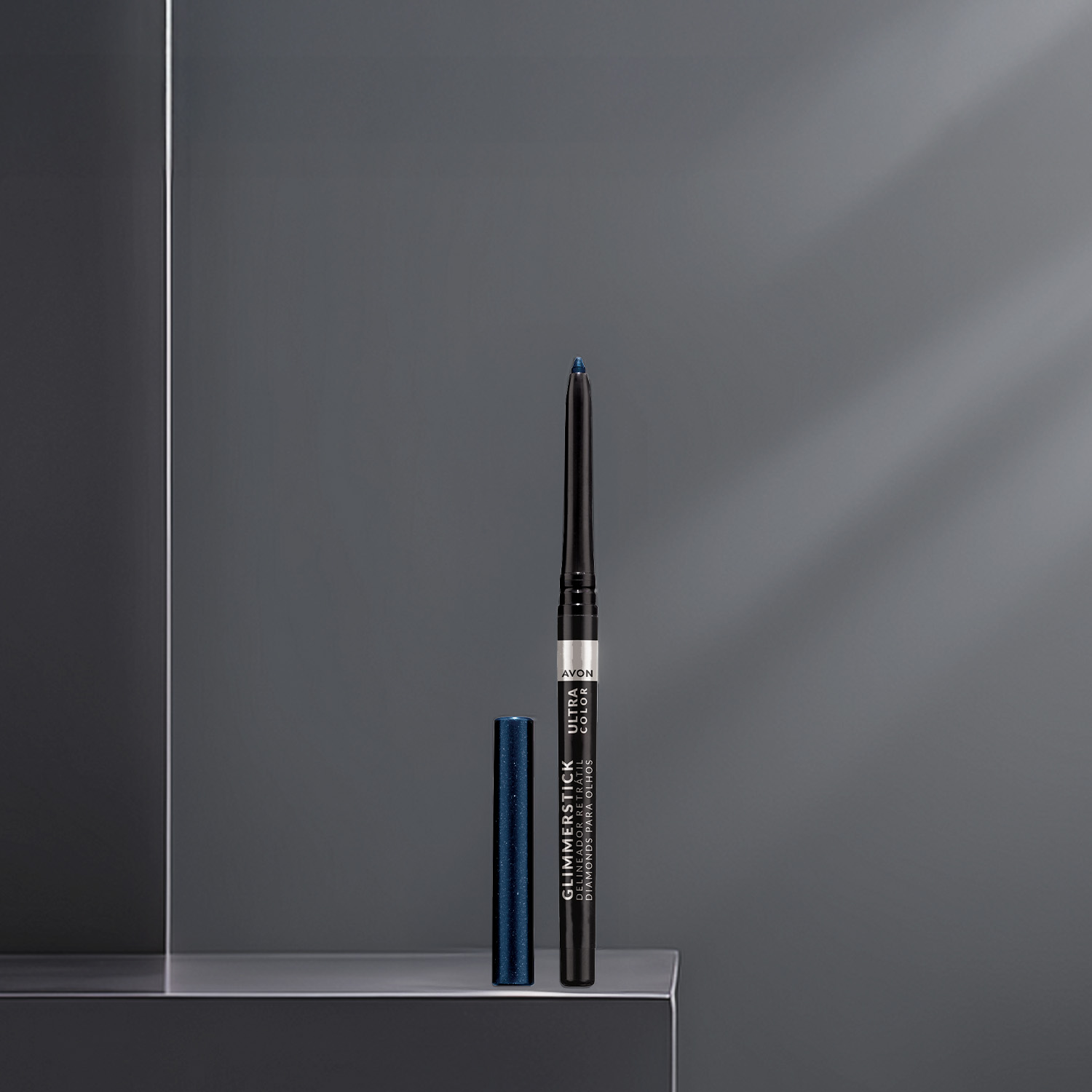 Delineador Retrátil Diamond Brilho Azul Marinho