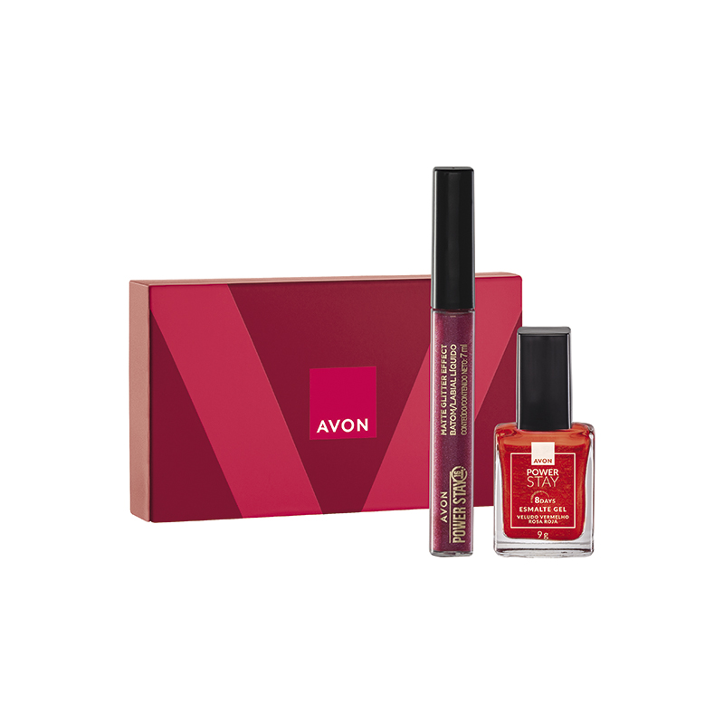 Presente Avon Power Stay Brilho Duo - Malva Luminoso