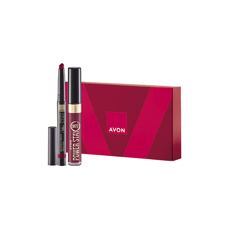 Presente Avon Batom Power Stay Duo Precisão - Vinho