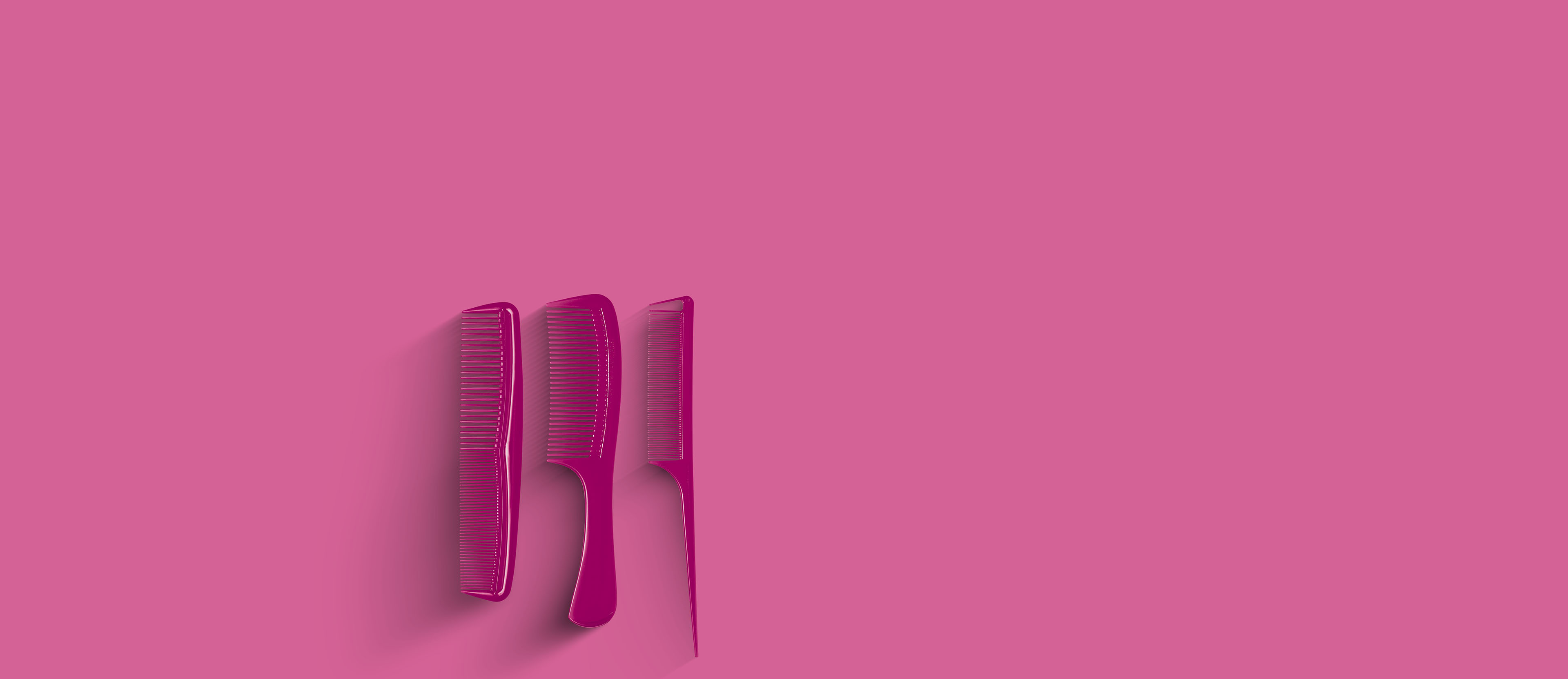 Kit 3 Pentes Multiformas Rosa