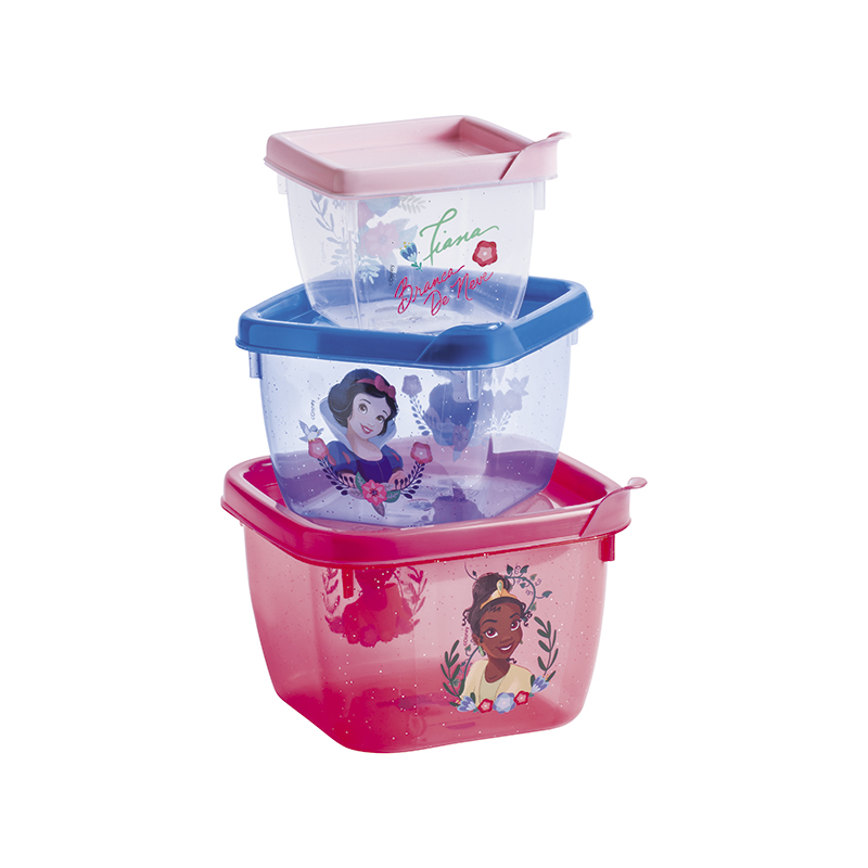 Kit 3 Potes Connect Princesas Branca De Neve E Tiana