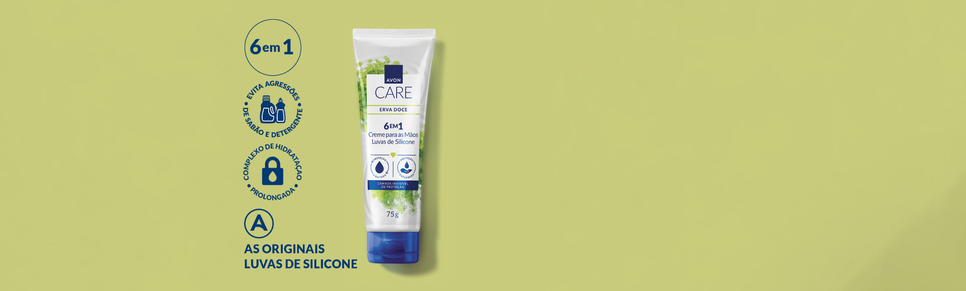 Luvas de Silicone Creme Protetor para as Mãos Erva Doce