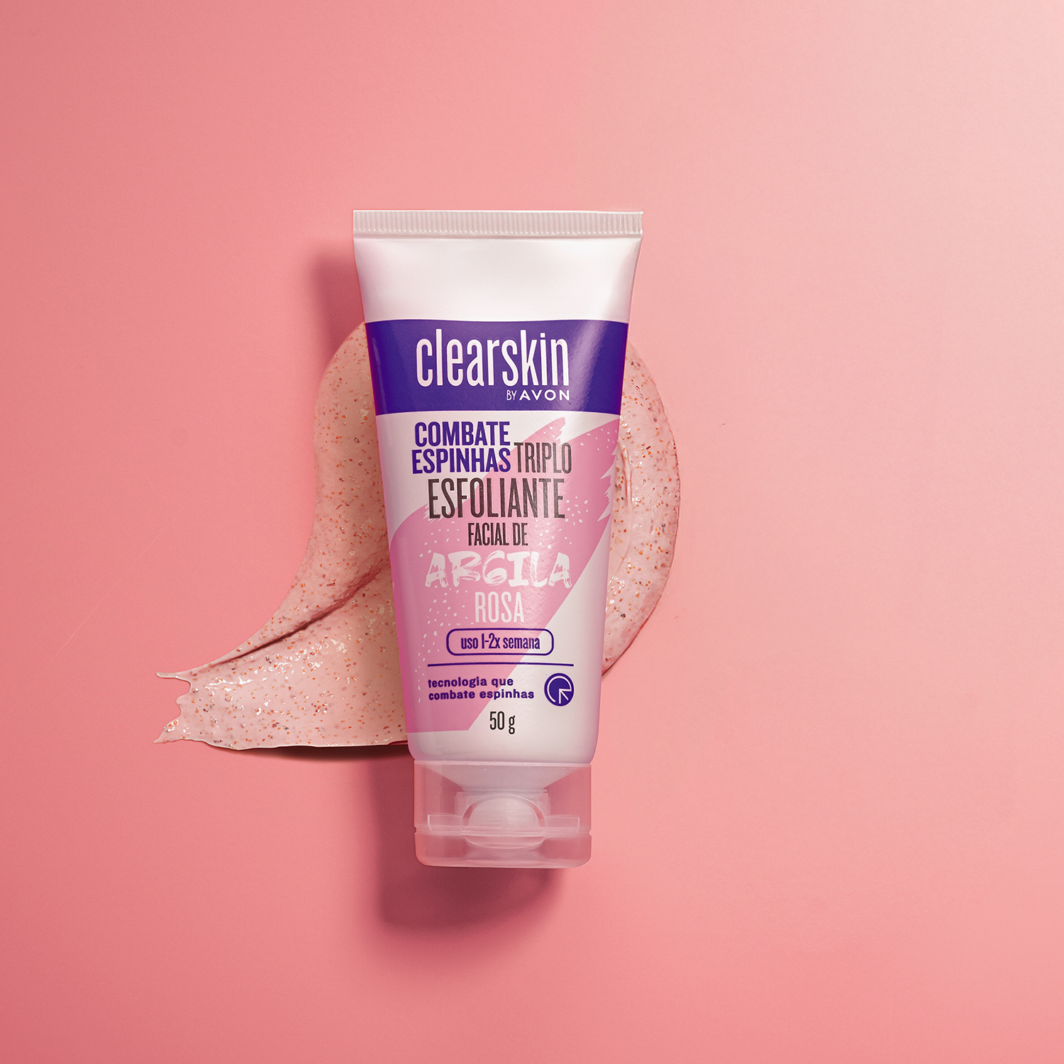 CLEARSKIN ESFOLIANTE FACIAL TRIPLA AÇÃO COM ARGILA ROSA
