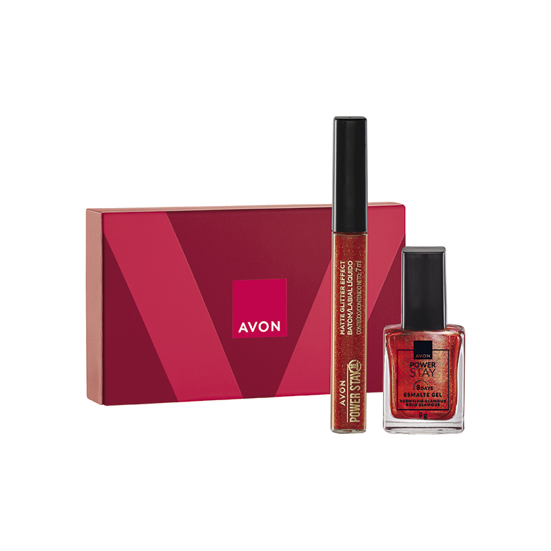 Presente Avon Power Stay Brilho Duo - Cereja Brilhante
