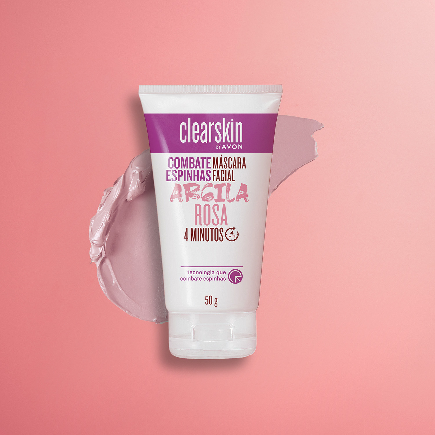 Máscara Facial de Argila Rosa