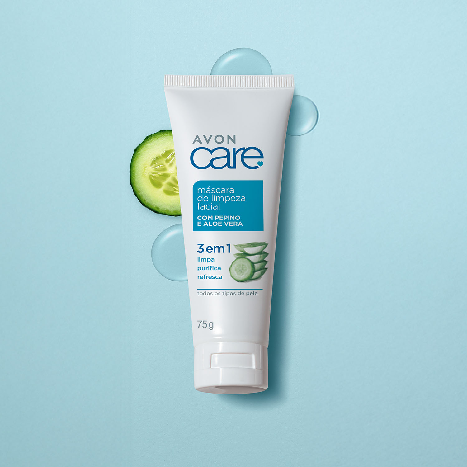 Avon Care Máscara de Limpeza Facial Pepino e Aloe Vera