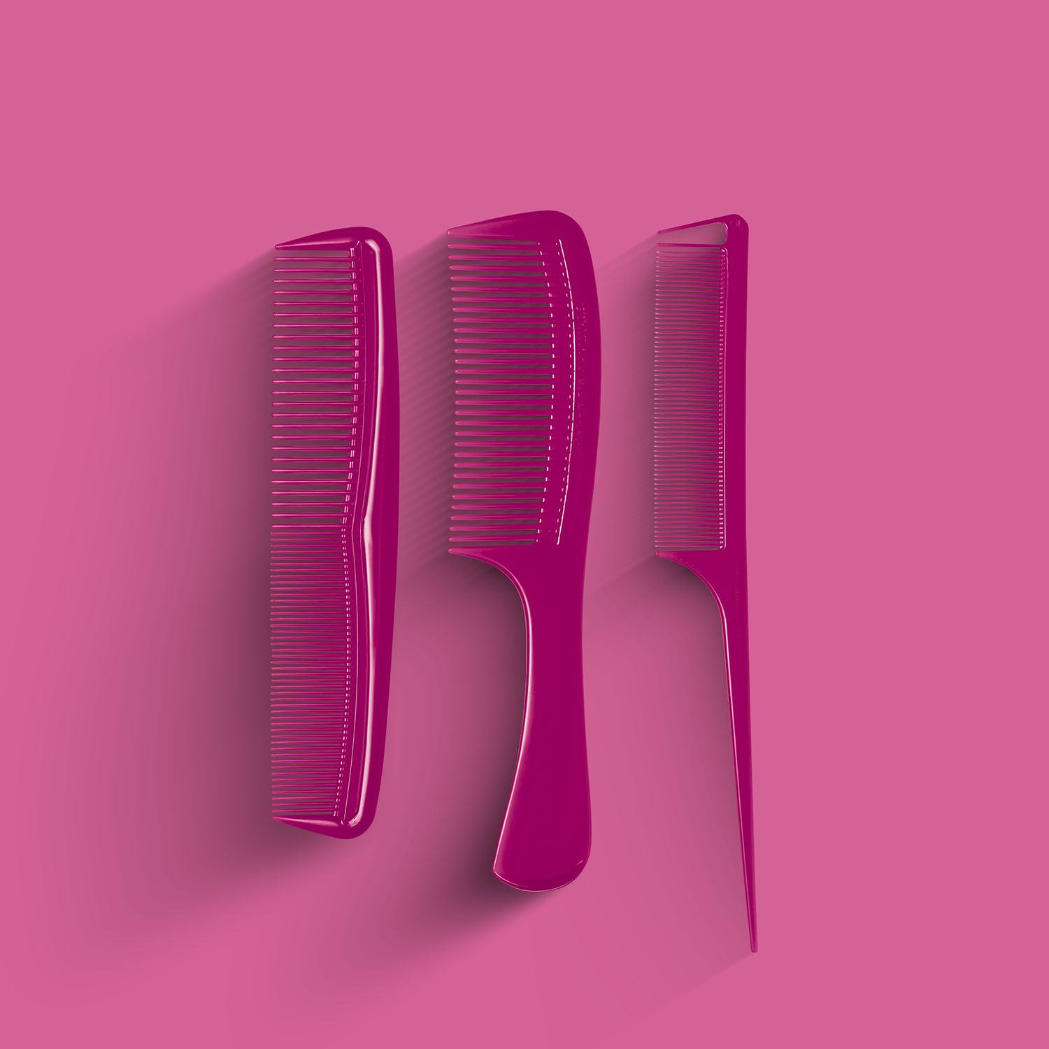 Kit 3 Pentes Multiformas Rosa