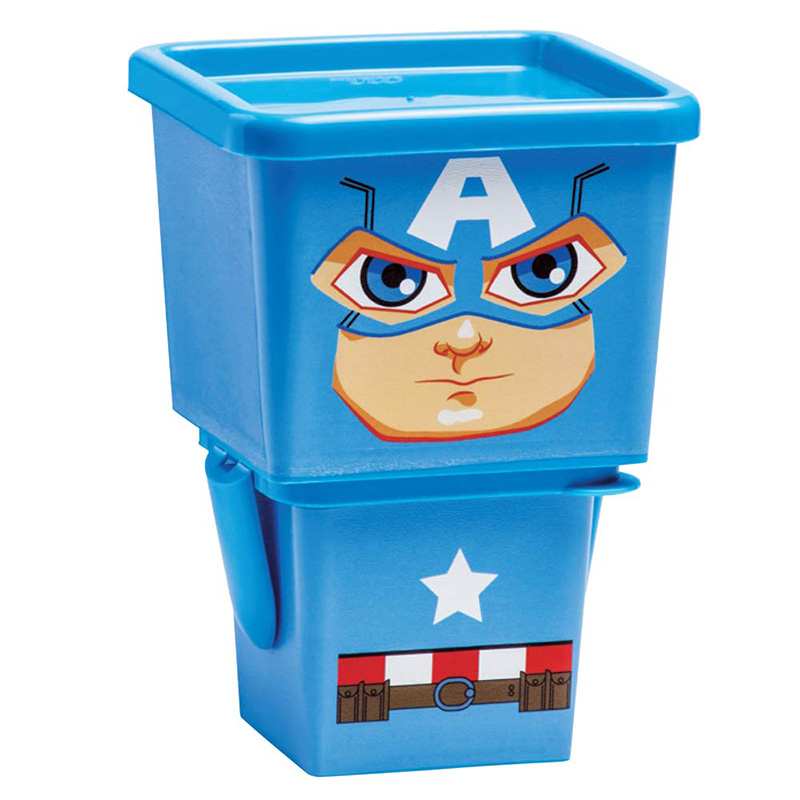 Kit 2 Potes Empilháveis Capitão América