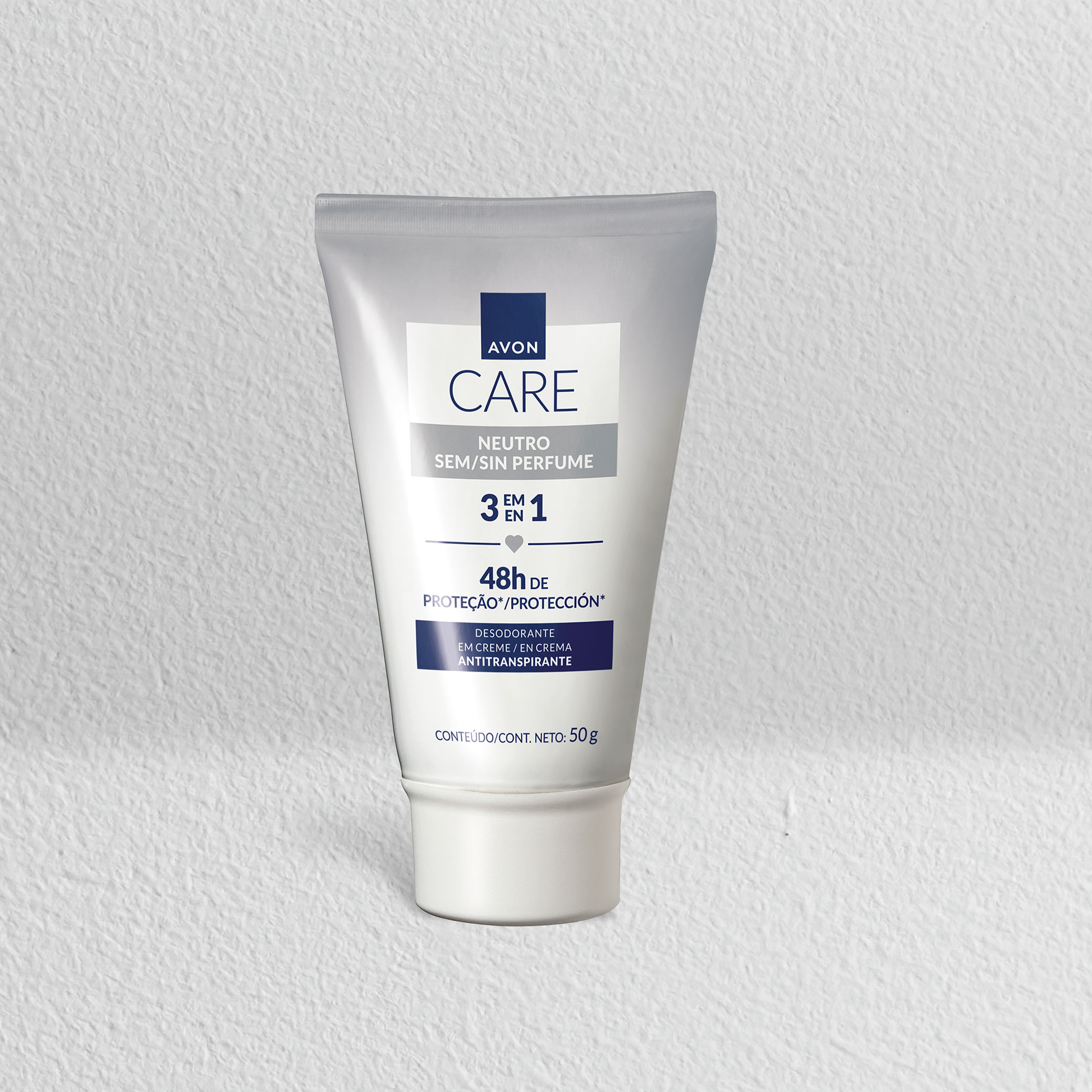 Desodorante em Creme Antitranspirante 48h de Proteção Avon Care Neutro Sem Perfume