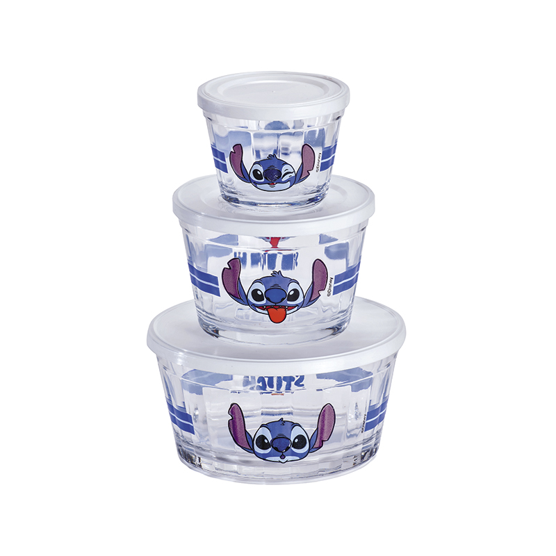 Kit 3 Potes De Vidro Stitch