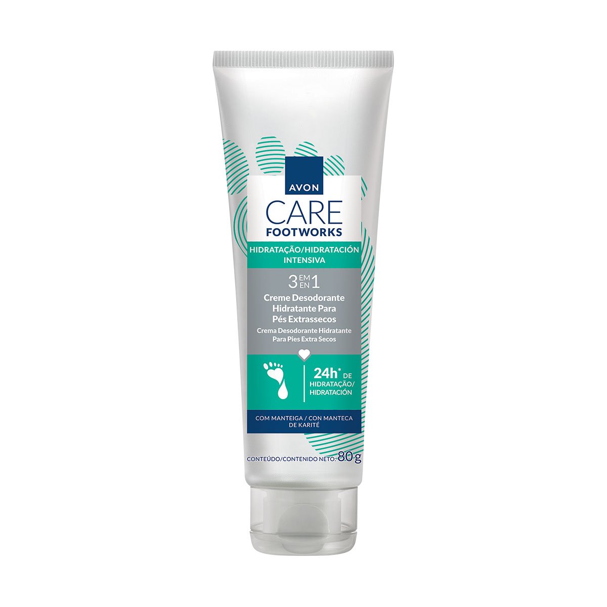 Avon Care Footworks Creme Desodorante para pés Extrassecos 80g
  