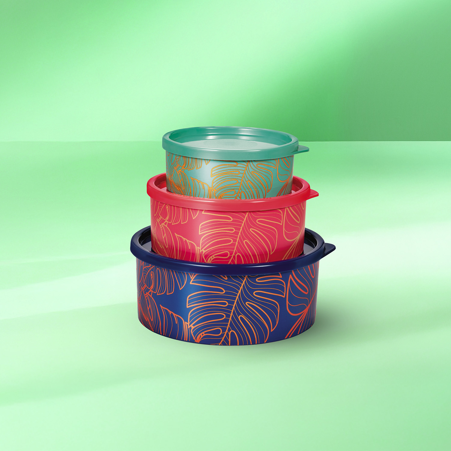 Jogo 3 Potes Redondos Natural Gold