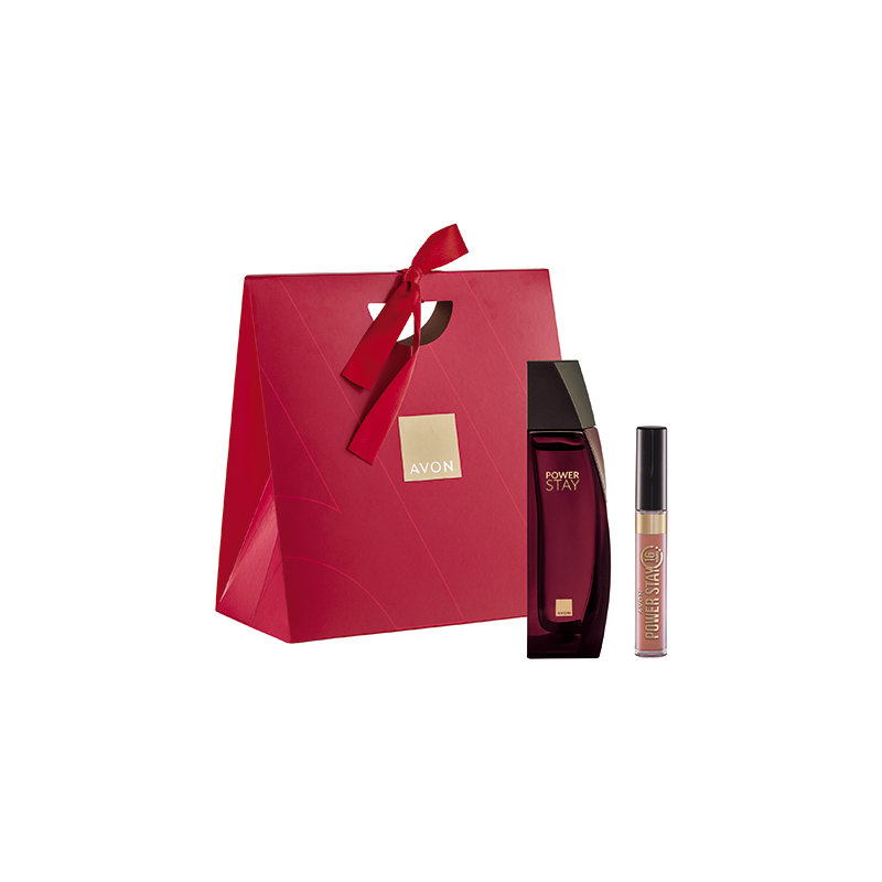 Presente Avon Power Stay Deo Parfum E Batom - Nude Caramelito