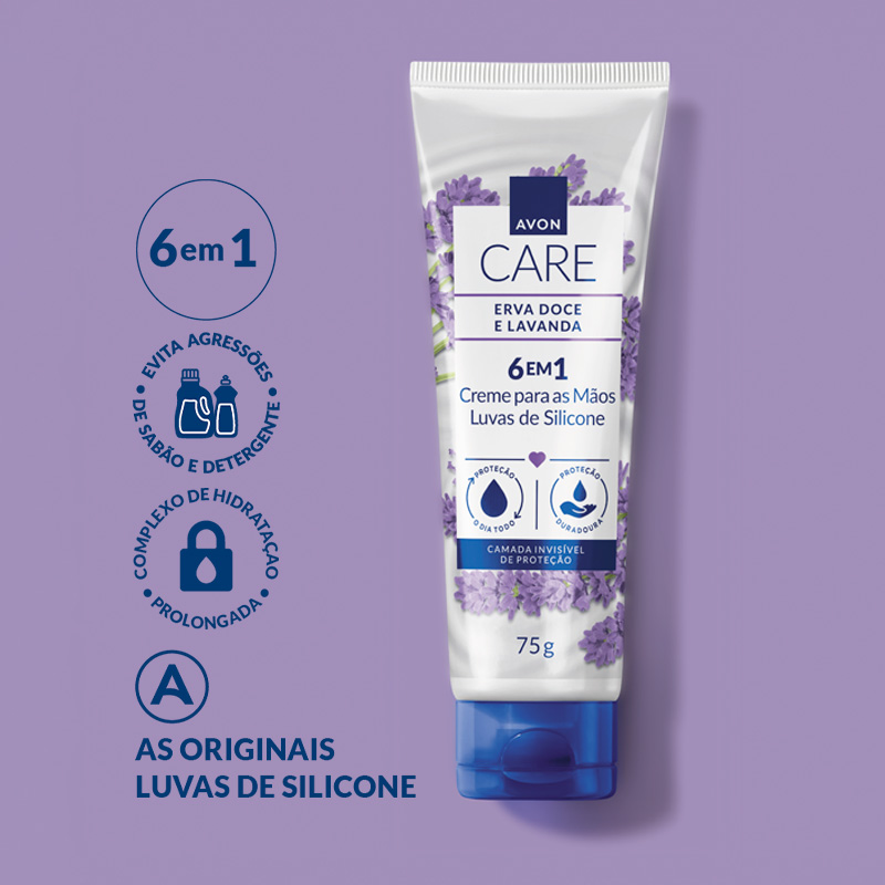 Luvas de Silicone Creme Protetor para as Mãos Erva Doce e Lavanda
