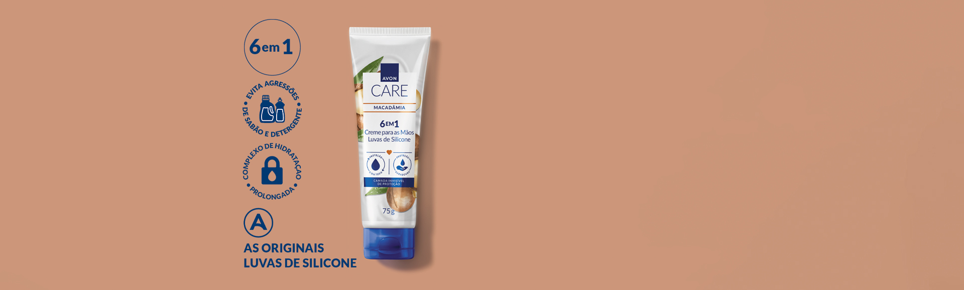 Luvas de Silicone Creme Protetor para as Mãos Macadâmia