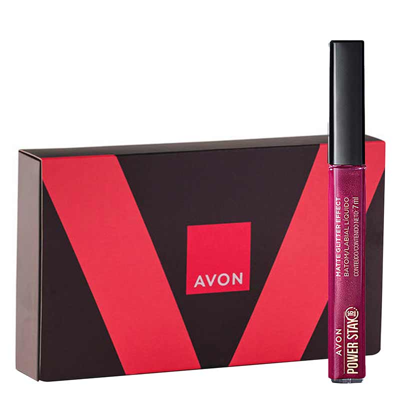 Presente Avon Batom Power Stay Brilho - Malva Luminoso