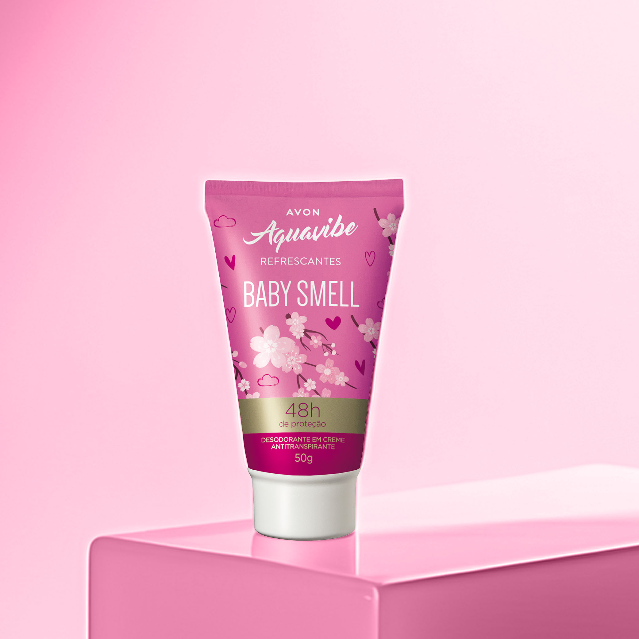 Desodorante em Creme Antitranspirante 48h de Proteção Aquavibe Baby Smell