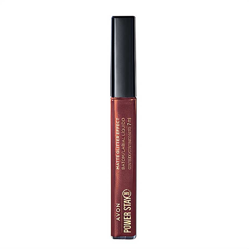 Batom Liquido Matte Glitter Effect Avon Power Stay 7ml
  