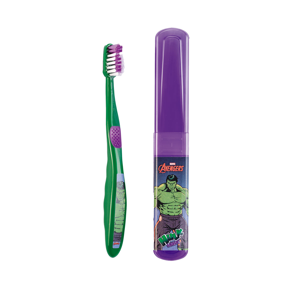 Escova de Dentes com Estojo Hulk