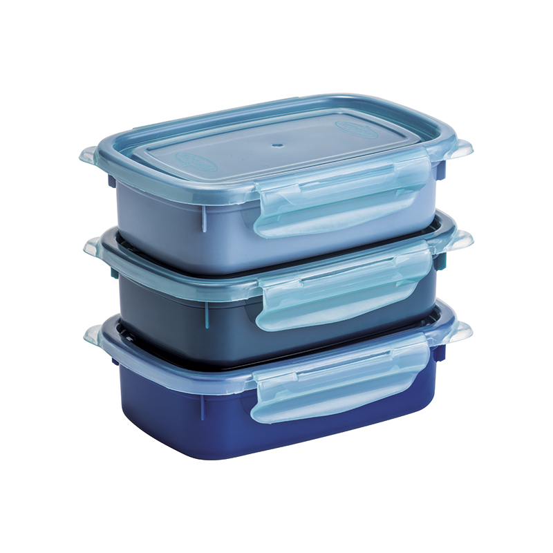 Kit 3 Potes Com Trava Azul