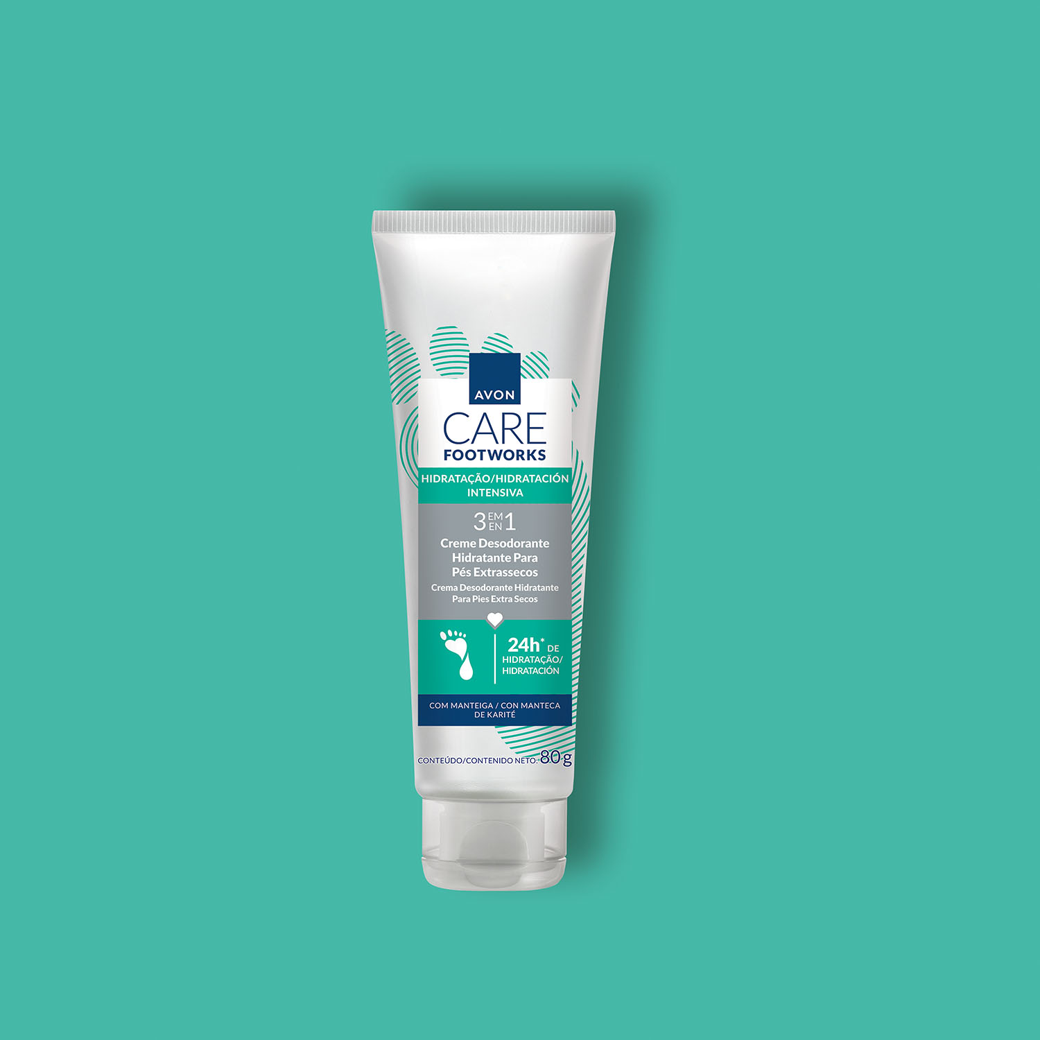 Avon Care Footworks Creme Desodorante para pés Extrassecos