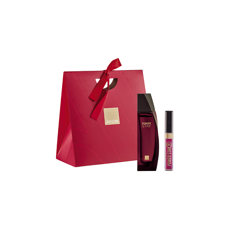 Presente Avon Power Stay Deo Parfum E Batom - Rosa Magenta