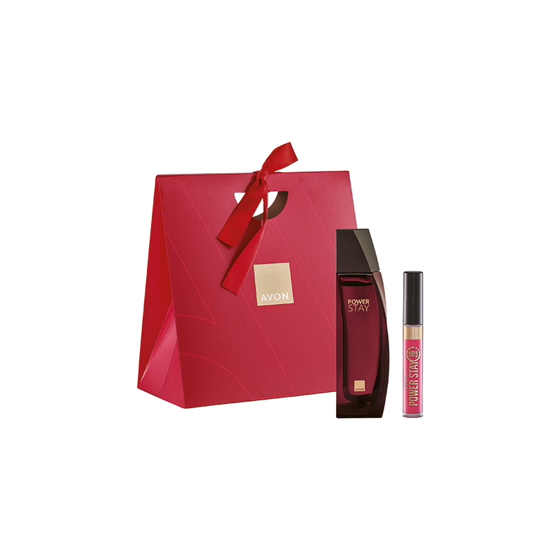 Presente Avon Power Stay Deo Parfum E Batom - Rosa Super Malva