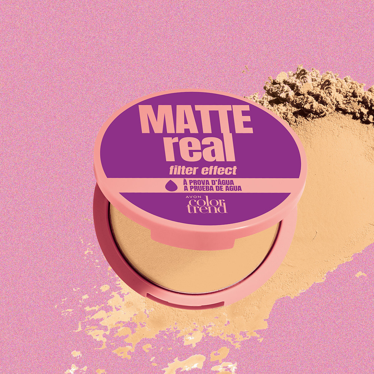 Pó Compacto Facial Matte Real À Prova D'Água