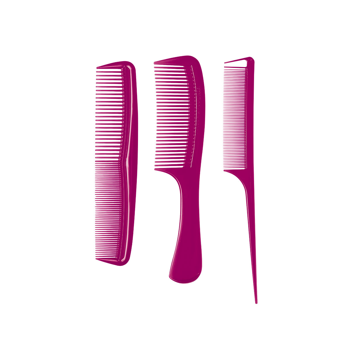Kit 3 Pentes Multiformas Rosa