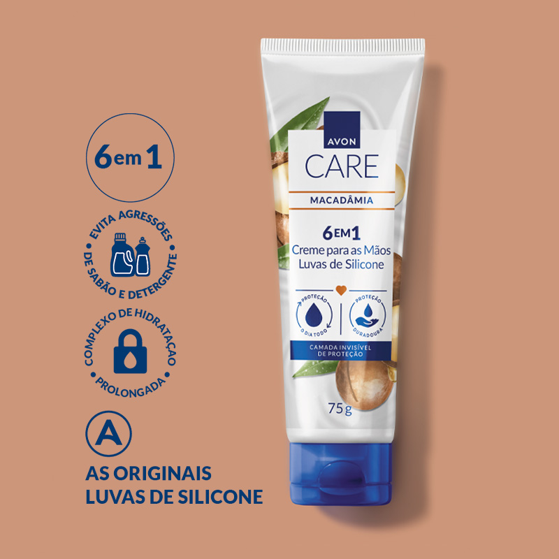 Luvas de Silicone Creme Protetor para as Mãos Macadâmia