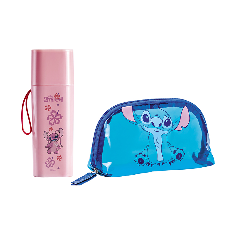 Kit Porta Escova De Dente Angel + Nécessaire Stitch