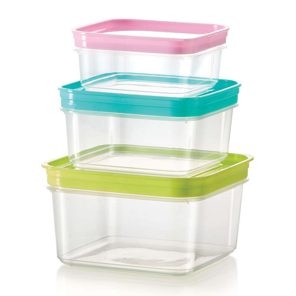 3 RECIPIENTES CUADRADOS VISION TEC | HOUSEWARES