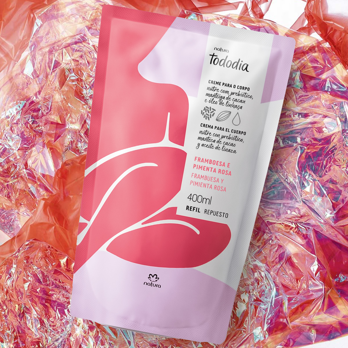 Repuesto crema para el cuerpo frambuesa y pimienta rosa